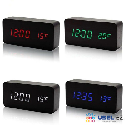 Electronic LED Wood Clock VST-867